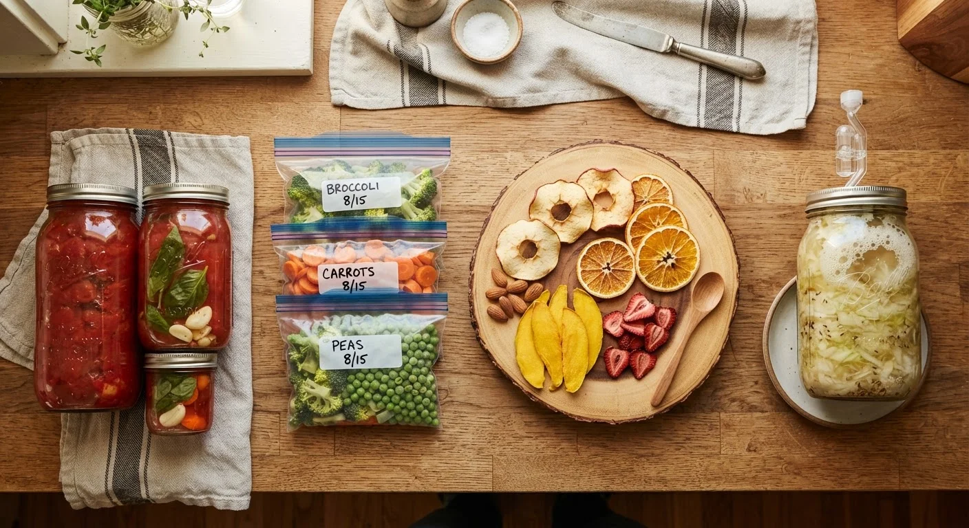 Food Preservation Methods Compared: Canning, Freezing, Drying, and Fermentation