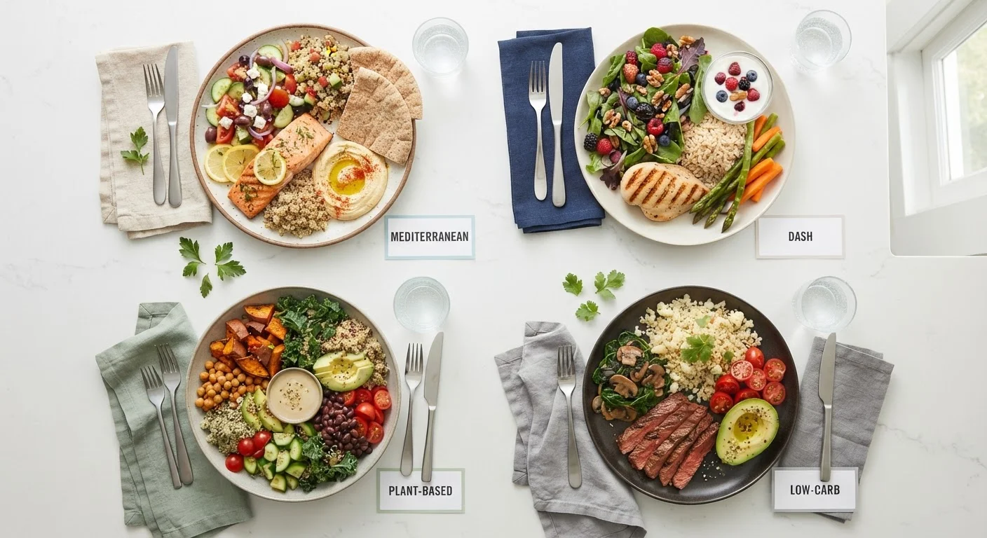 Popular Diet Patterns at a Glance: Mediterranean, DASH, Plant-Based, and Low-Carb